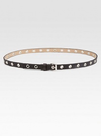 Soft Italian leather complemented by edgy studs.LeatherAbout .75 wideMade in Italy Soft Italian leather complemented by edgy studs.LeatherAbout .75 wideMade in Italy