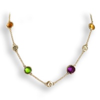 14k Gold Plated Colorful Hues Hand-engraved Yellow Gold Station Necklace - 18 Inch - Inspired By Italian Designer Marco Bicego 14k Gold Plated Colorful Hues Hand-engraved Yellow Gold Station Necklace - 18 Inch - Inspired By Italian Designer Marco Bicego