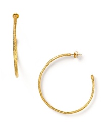 Alexis Bittar's simple textured hoops are the perfect accent to your look, day or night. Alexis Bittar's simple textured hoops are the perfect accent to your look, day or night.