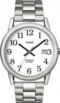 Timex Men's T2N169 EZ Reader Silver-Tone Case and Bracelet White Dial Watch Timex Men's T2N169 EZ Reader Silver-Tone Case and Bracelet White Dial Watch
