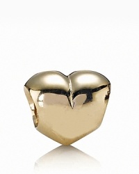 PANDORA's classic puffed heart charm in gleaming 14K gold. PANDORA's classic puffed heart charm in gleaming 14K gold.