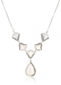 Judith Jack Amor Sterling Silver, Marcasite, Cubic Zirconia and Pearl Y Pendant Necklace, 18 Judith Jack Amor Sterling Silver, Marcasite, Cubic Zirconia and Pearl Y Pendant Necklace, 18