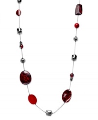 Hardly any stones are left unturned on this necklace from Style&co. Crafted from hematite tone mixed metal, it features a variety of stones in a range of shapes and sizes. Approximate length: 42 inches. Hardly any stones are left unturned on this necklace from Style&co. Crafted from hematite tone mixed metal, it features a variety of stones in a range of shapes and sizes. Approximate length: 42 inches.