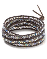 Glittering crystals on this Chan Luu leather wrap bracelet take a rugged, free spirited piece into refined territory - perfect as an organic foil to minimalist city-sleek looks. Glittering crystals on this Chan Luu leather wrap bracelet take a rugged, free spirited piece into refined territory - perfect as an organic foil to minimalist city-sleek looks.