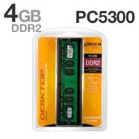 Kingston ValueRAM 4GB Kit (2x2GB) 667MHz DDR2 DIMM 240-pin Desktop Memory KVR667D2K2/4GR (Retail) Kingston ValueRAM 4GB Kit (2x2GB) 667MHz DDR2 DIMM 240-pin Desktop Memory KVR667D2K2/4GR (Retail)