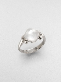 From the Superstud Collection. A lustrous faceted stone, combining layers of clear quartz crystal and iridescent mother-of-pearl, sits on a tapered band in a spiky stud setting of rhodium-finished sterling silver.Clear quartz crystalMother-of-pearlRhodium-plated sterling silverDiameter, about .4Imported