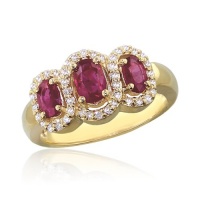 Effy Jewelry Effy® 14K Yellow Gold Diamond and Ruby Ring 1.41 Tcw.
