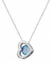 Effy Jewlery Blue Topaz Heart Pendant in 14k Gold, 2.38 TCW