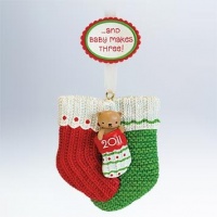 Hallmark Ornament 2011 New Parents - Christmas Stockings - #QXG4219 Hallmark Ornament 2011 New Parents - Christmas Stockings - #QXG4219