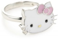 Hello Kitty Pink Enamel Bow and Sterling Silver Ring, Size 7 Hello Kitty Pink Enamel Bow and Sterling Silver Ring, Size 7