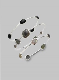 From the Scultura Collection. Distinctive 5-stone bracelet of labradorite stones with diamond accents adding a hint of sparkle.Labradorite Diamonds, 0.25 tcw Sterling silver Diameter, about 2½ Imported From the Scultura Collection. Distinctive 5-stone bracelet of labradorite stones with diamond accents adding a hint of sparkle.Labradorite Diamonds, 0.25 tcw Sterling silver Diameter, about 2½ Imported