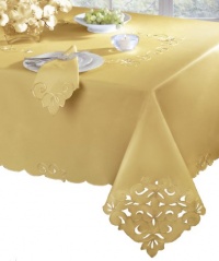 Homewear Cutwork and Emboridery Tablecloth Southampton Scroll 52 by 70-Inch Oblong Tablecloth, Gold Homewear Cutwork and Emboridery Tablecloth Southampton Scroll 52 by 70-Inch Oblong Tablecloth, Gold