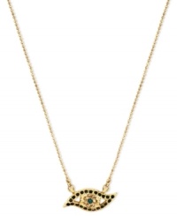 All eyes will be on you with this pendant necklace from RACHEL Rachel Roy. Crafted from gold-tone mixed metal and accented with glass stones, it's quite the sight. Approximate length: 14 inches + 2-inch extender. Approximate diameter: 3/4 inch. All eyes will be on you with this pendant necklace from RACHEL Rachel Roy. Crafted from gold-tone mixed metal and accented with glass stones, it's quite the sight. Approximate length: 14 inches + 2-inch extender. Approximate diameter: 3/4 inch.