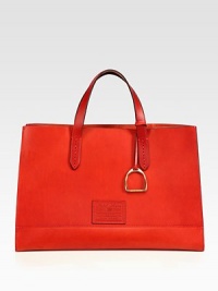 A roomy carryall style in luxuriously smooth leather with a structured frame.Double top handles, 5½ dropOpen topOne detachable zip pouch16W X 11H X 8½DMade in Italy A roomy carryall style in luxuriously smooth leather with a structured frame.Double top handles, 5½ dropOpen topOne detachable zip pouch16W X 11H X 8½DMade in Italy