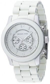 Michael Kors Watches Oversized White PU Runway Michael Kors Watches Oversized White PU Runway