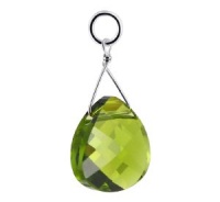 Sterling Silver Teardrop Shaped Olive Multifaceted Crystal 1 inch Long Pendant Charm Made with Swarovski Elements Sterling Silver Teardrop Shaped Olive Multifaceted Crystal 1 inch Long Pendant Charm Made with Swarovski Elements