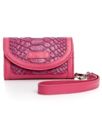 Show your fave tech toy some exotic love with this croc-embossed leather iPhone wristlet from Bodhi. Discretely stashes iPhone, cash, cards and ID without a worry, while the chic wristlet strap clicks off for your convenience. Show your fave tech toy some exotic love with this croc-embossed leather iPhone wristlet from Bodhi. Discretely stashes iPhone, cash, cards and ID without a worry, while the chic wristlet strap clicks off for your convenience.