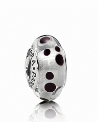 A bubbly pattern on murano glass adds an effervescent element to your bracelet. Logo-engraved sterling silver trim displays the PANDORA signature. A bubbly pattern on murano glass adds an effervescent element to your bracelet. Logo-engraved sterling silver trim displays the PANDORA signature.