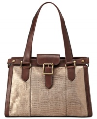 Give in to your animal instincts with this snakeskin-embossed leather satchel from Fossil, featuring brass-tone hardware and signature detailing. Practical and poised to handle all your daily essentials, it's the perfect desk-to-dinner design. Give in to your animal instincts with this snakeskin-embossed leather satchel from Fossil, featuring brass-tone hardware and signature detailing. Practical and poised to handle all your daily essentials, it's the perfect desk-to-dinner design.