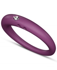 Stackable style with a hint of sparkle! DUEPUNTI's unique ring is crafted from plum-colored silicone with a round-cut diamond accent. Set in silver. Ring Size Small (4-6), Medium (6-1/2-8) and Large (8-1/2-10) Stackable style with a hint of sparkle! DUEPUNTI's unique ring is crafted from plum-colored silicone with a round-cut diamond accent. Set in silver. Ring Size Small (4-6), Medium (6-1/2-8) and Large (8-1/2-10)