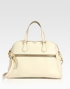 Luxurious pebbled leather in a roomy top-handle carryall with detachable strap, perfect for all your essentials.Double top handles, 6 dropDetachable adjustable shoulder strap, 11-22 dropTop zip closureOne outside zip pocketOne inside zip pocketTwo inside open pocketsFully lined15¼W X 11H X 4¼DImported