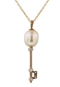 Effy Jewlery 14K Rose Gold Fresh Water Pearl and Diamond Key Pendant Effy Jewlery 14K Rose Gold Fresh Water Pearl and Diamond Key Pendant