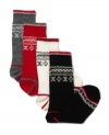 Kick off your snow boots and show off these classic Fair Isle socks from Lauren Ralph Lauren. Made from cozy cashmere, your feet will stay warm all winter.