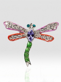 From the Pins Collection, add a glimmering flourish to any outfit wit the Emily Dragonfly Pin.Enamel and crystalSilvertoneHandmade, hand-enameled and hand-set1L X 1.5WImported From the Pins Collection, add a glimmering flourish to any outfit wit the Emily Dragonfly Pin.Enamel and crystalSilvertoneHandmade, hand-enameled and hand-set1L X 1.5WImported