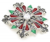 Judith Jack Winter Sparkle Sterling Silver, Marcasite and Enamel Giftable Snowflake Brooch Judith Jack Winter Sparkle Sterling Silver, Marcasite and Enamel Giftable Snowflake Brooch