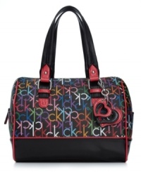 Add some signature style to your ensemble with this logo print satchel from Calvin Klein. Outfitted with the iconic CK monogram and gleaming hardware, this posh piece is the perfect addition to your accessories wardrobe. Add some signature style to your ensemble with this logo print satchel from Calvin Klein. Outfitted with the iconic CK monogram and gleaming hardware, this posh piece is the perfect addition to your accessories wardrobe.