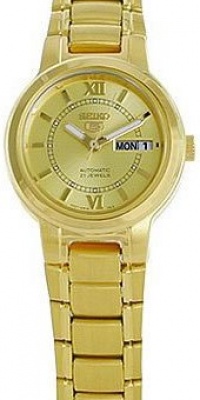 Seiko Women's SYME58 Seiko 5 Automatic Gold Dial Gold-Tone Stainless Steel Watch Seiko Women's SYME58 Seiko 5 Automatic Gold Dial Gold-Tone Stainless Steel Watch