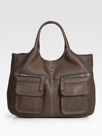 EXCLUSIVELY ONLINE AT SAKS.COM. Soft pebble-grain leather takes you for a day out on the town in this roomy silhouette, finished with easy flap-front pockets.Double top handles, 6 drop Magnetic top closure Two outside zip pockets Two outside flap pockets Protective metal feet One inside zip pocket Two inside open pockets Leather lining 15½W X 11H X 5D Made in Italy EXCLUSIVELY ONLINE AT SAKS.COM. Soft pebble-grain leather takes you for a day out on the town in this roomy silhouette, finished with easy flap-front pockets.Double top handles, 6 drop Magnetic top closure Two outside zip pockets Two outside flap pockets Protective metal feet One inside zip pocket Two inside open pockets Leather lining 15½W X 11H X 5D Made in Italy