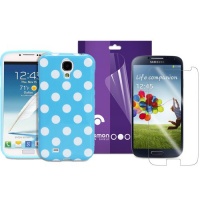 Fosmon 2 in 1 Bundle for Samsung Galaxy S4 IV / I9500 - 1x Fosmon DURA Series SLIM-Fit Case Polka Dot Skin Cover (Blue) - 1x Fosmon Crystal Clear Screen Protector Shield Fosmon 2 in 1 Bundle for Samsung Galaxy S4 IV / I9500 - 1x Fosmon DURA Series SLIM-Fit Case Polka Dot Skin Cover (Blue) - 1x Fosmon Crystal Clear Screen Protector Shield
