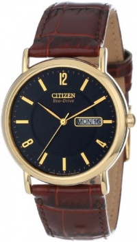 Citizen Men's BM8242-08E Eco-Drive Gold-Tone Leather Watch Citizen Men's BM8242-08E Eco-Drive Gold-Tone Leather Watch