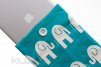 Kuzy - #39 Elephant AQUA/WHITE Handmade Cotton Sleeve Cover 13-Inch for Macbook PRO 13-Inch (fits MacBook with or w/out Retina Display) and MacBook Air 13-Inch and White MacBook Kuzy - #39 Elephant AQUA/WHITE Handmade Cotton Sleeve Cover 13-Inch for Macbook PRO 13-Inch (fits MacBook with or w/out Retina Display) and MacBook Air 13-Inch and White MacBook