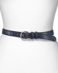 Perfect every look with polished accessories like this textured leather belt from Lauren Ralph Lauren. Designed for casual style, it's makes daytime dressing a cinch. Perfect every look with polished accessories like this textured leather belt from Lauren Ralph Lauren. Designed for casual style, it's makes daytime dressing a cinch.
