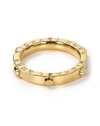Crafted of rose gold plate with stud detailing, this ring from Michael Kors is a subtle yet striking way to nod to the brand's glamor. Crafted of rose gold plate with stud detailing, this ring from Michael Kors is a subtle yet striking way to nod to the brand's glamor.