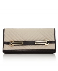 Sized-right for chic soirees or low-key luncheons, this Calvin Klien clutch really works the room. With luxe quilted leather, discrete detailing and sleek shape, it's the perfect understated accessory. Sized-right for chic soirees or low-key luncheons, this Calvin Klien clutch really works the room. With luxe quilted leather, discrete detailing and sleek shape, it's the perfect understated accessory.