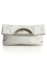 Style&co. gets ahead of the trend with this chic foldover purse featuring semicircle metal handles and a high-drama metallic sheen. Style&co. gets ahead of the trend with this chic foldover purse featuring semicircle metal handles and a high-drama metallic sheen.
