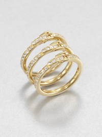 From the Buckle Collection. Three identical bands, elegant individually, even more fabulous worn together, each set with a row of rhinestones and a buckle accent.GlassGoldtoneWidth, about .75 (combined)Imported From the Buckle Collection. Three identical bands, elegant individually, even more fabulous worn together, each set with a row of rhinestones and a buckle accent.GlassGoldtoneWidth, about .75 (combined)Imported
