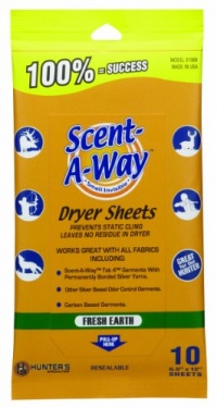 Hunter's Specialties Scent-A-Way Earth Dryer Sheets Hunter's Specialties Scent-A-Way Earth Dryer Sheets