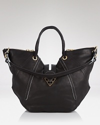 This embossed leather bag from Pour La Victoire takes the satchel to exotic extremes. Crafted with handles and a shoulder strap, it's ideal whether you're on-duty or dashing downtown for drinks. This embossed leather bag from Pour La Victoire takes the satchel to exotic extremes. Crafted with handles and a shoulder strap, it's ideal whether you're on-duty or dashing downtown for drinks.