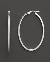 Classic, gleaming ovals of 18K. white gold from Roberto Coin. Classic, gleaming ovals of 18K. white gold from Roberto Coin.
