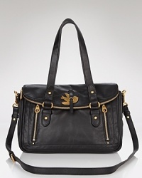 A gilded bird proves an eye-catching accent on MARC BY MARC JACOBS' lavish leather satchel. Carry it day and night-it stands out from the fashion flock. A gilded bird proves an eye-catching accent on MARC BY MARC JACOBS' lavish leather satchel. Carry it day and night-it stands out from the fashion flock.