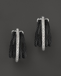 With a matte black finish, Charriol's cable earrings from the Celtic Noir collection lend a modern look. With a matte black finish, Charriol's cable earrings from the Celtic Noir collection lend a modern look.