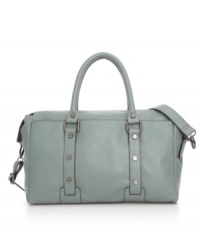 Take your look to the next level of chic with a sleek satchel made for both work and play. Nailhead detailing and heavy silvertone hardware give an edge to this classic design, while an optional shoulder strap provides an alternative carrying style. Take your look to the next level of chic with a sleek satchel made for both work and play. Nailhead detailing and heavy silvertone hardware give an edge to this classic design, while an optional shoulder strap provides an alternative carrying style.