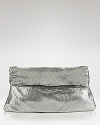 Rock a heavy metal with this sequin clutch from BCBGMAXAZRIA. Boasting an easy-to-wear fold over shape, this bag shines with every evening look. Rock a heavy metal with this sequin clutch from BCBGMAXAZRIA. Boasting an easy-to-wear fold over shape, this bag shines with every evening look.