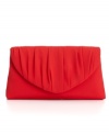 Hit the town with a gorgeous evening out essential by La Regale. This pretty pleated clutch is offered in a variety of colors and features a concealable braided shoulder strap for alternative carrying style.