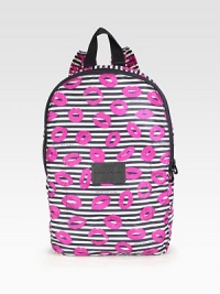 A bold and whimsical print in lightweight nylon; perfect for daily use or easy traveling.Top handle, 4 dropAdjustable shoulder straps, 6-14 dropTop zip closure12W X 18H X 3½DImported A bold and whimsical print in lightweight nylon; perfect for daily use or easy traveling.Top handle, 4 dropAdjustable shoulder straps, 6-14 dropTop zip closure12W X 18H X 3½DImported