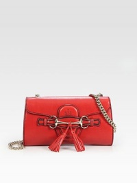 Saddle-soft luxe leather in flap-front silhouette finished with polished hardware and tassel accents.Chain shoulder strap, 17 dropFlap closureOne inside open pocketLeather9W X 5H X 1½DMade in Italy Saddle-soft luxe leather in flap-front silhouette finished with polished hardware and tassel accents.Chain shoulder strap, 17 dropFlap closureOne inside open pocketLeather9W X 5H X 1½DMade in Italy